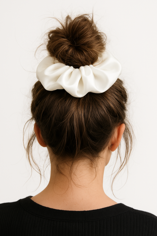 Cloud Tie Silk Scrunchie